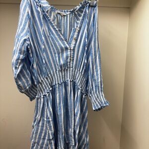 Rails Sky and Ivory Striped Dress